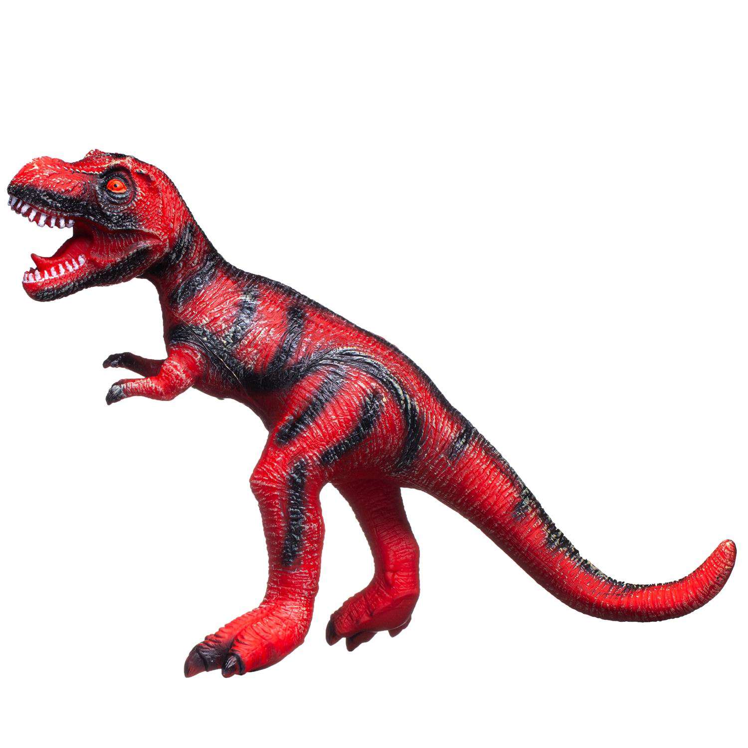 Фигурка Динозавр Junfa Длина 50 см со звуком Красный с черным - фото 2