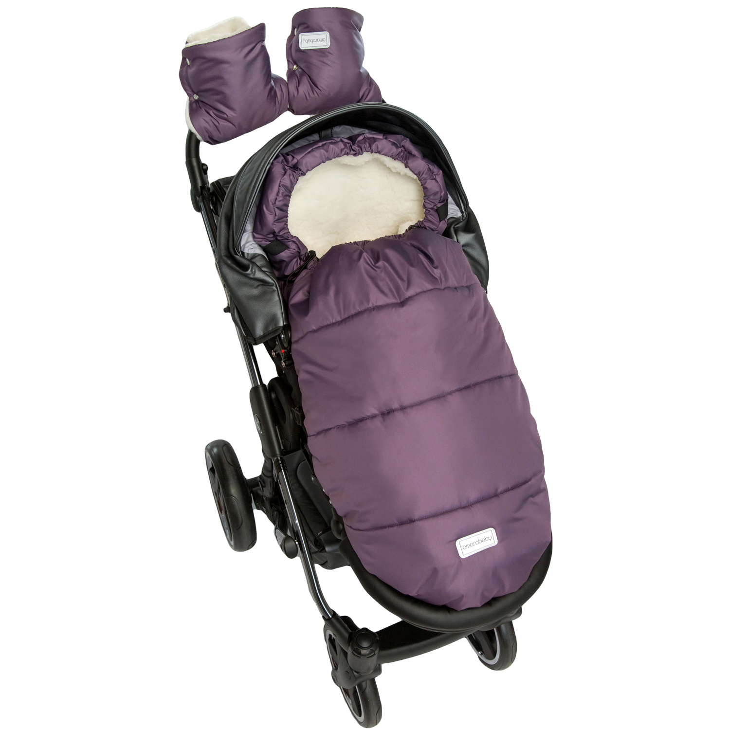 Муфты на ручку коляски AmaroBaby Snowy Travel Фиолетовый AMARO-6103-F0 - фото 3