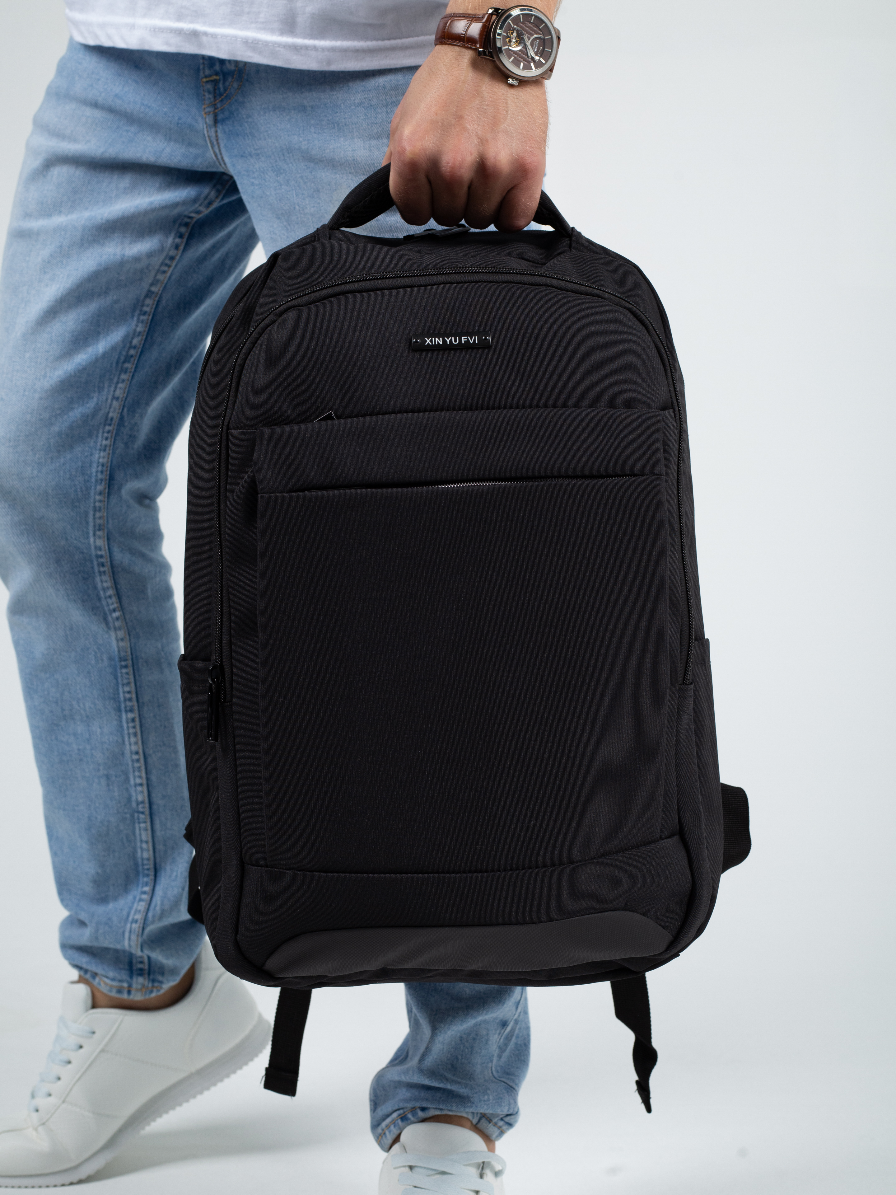 Рюкзак черный DUOYANG школьный подростковый для учебы и спорта - фото 1