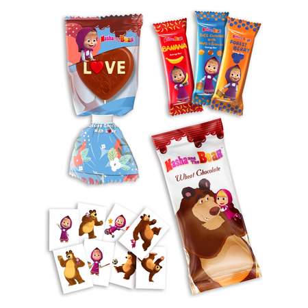Сладкий подарок Маша и медведь Набор конфет и шоколада с сюрпризом 154 г