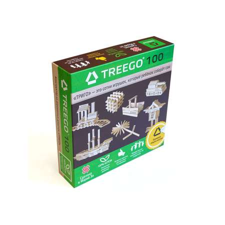 Деревянный конструктор-игра Treego 100 дощечек