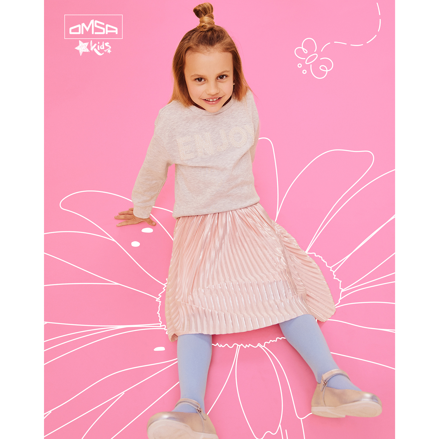 Колготки Omsa OMSA kids Collant 11С01 гладь Blu Сhiaro (3шт) - фото 2