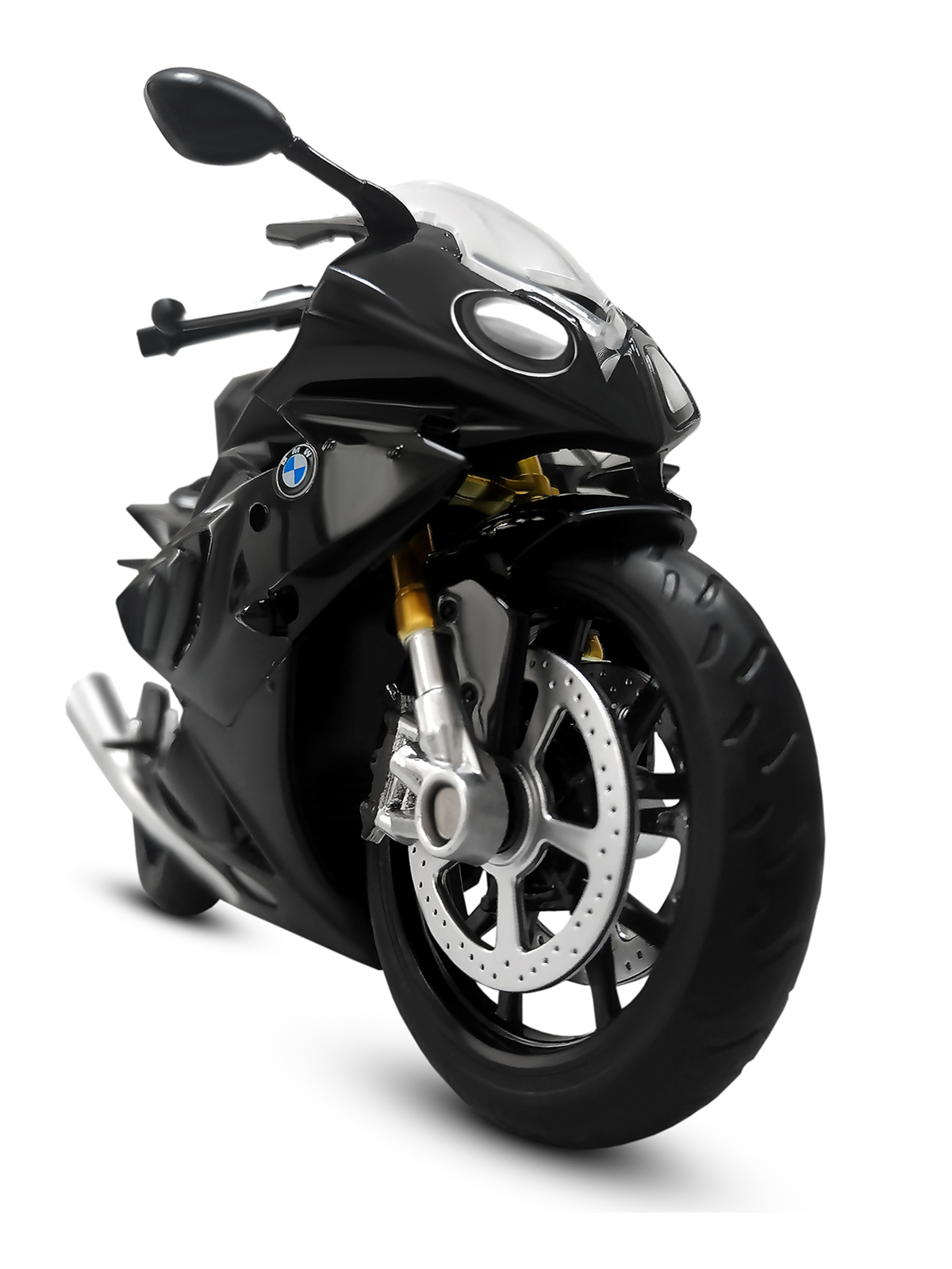 Мотоцикл металлический АВТОпанорама BMW S1000R черный 1:12 свободный ход колес JB1251503 - фото 4