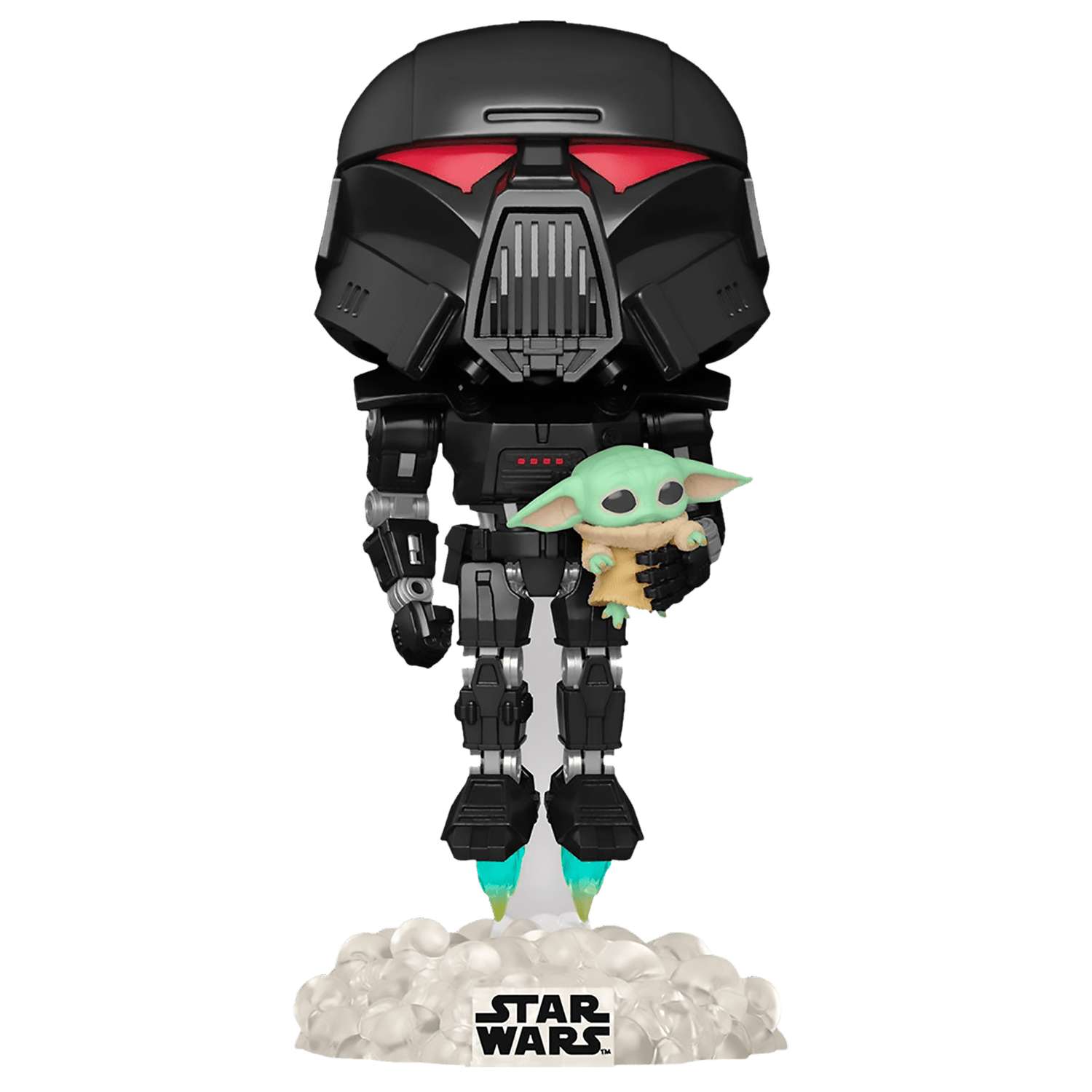 Фигурка Funko POP! Bobble Star Wars Mandalorian Dark Trooper V Child Exc 58286 - фото 1