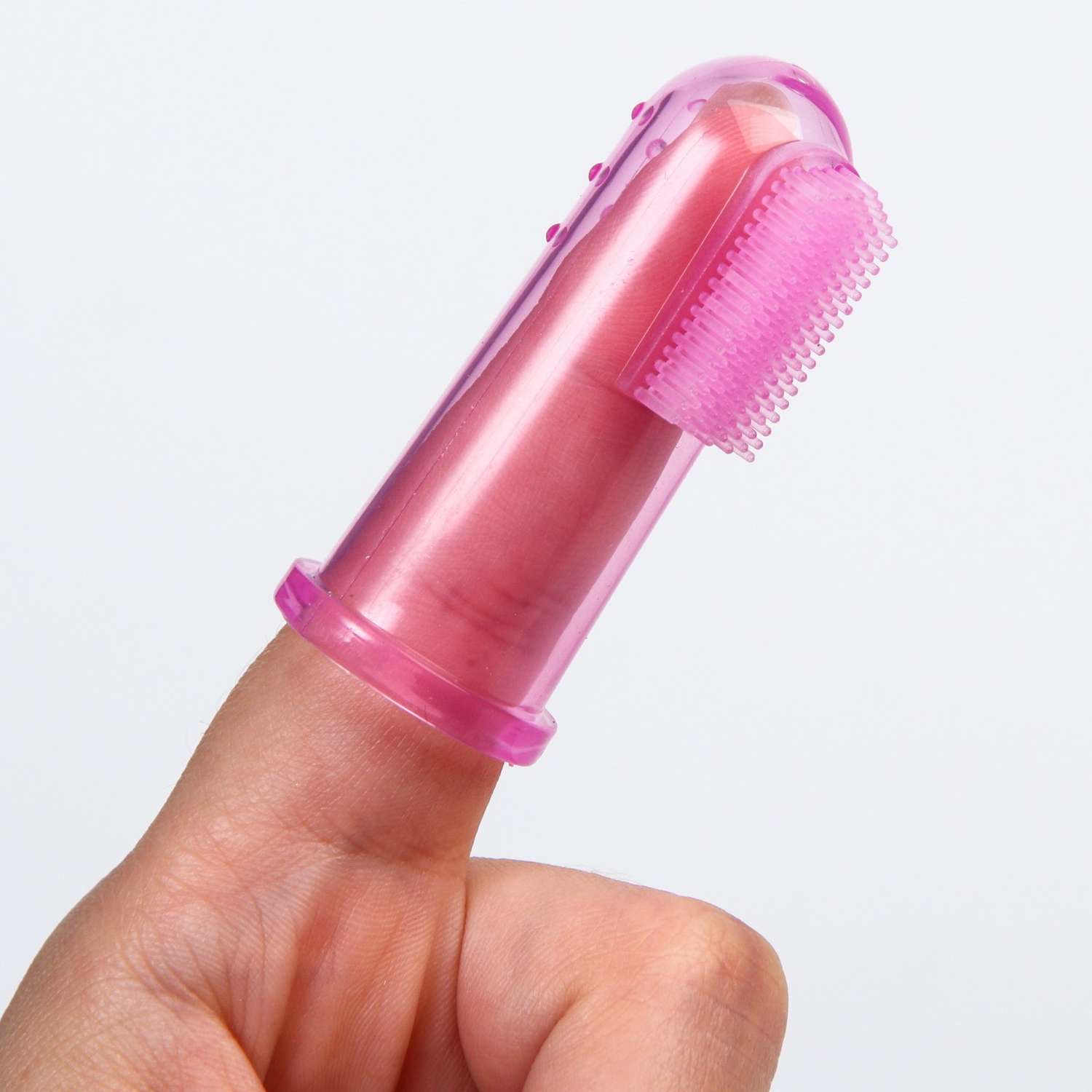 Детская зубная щетка Крошка Я прорезыватель-массажер на палец от 3 месяцев+ розовая - фото 2