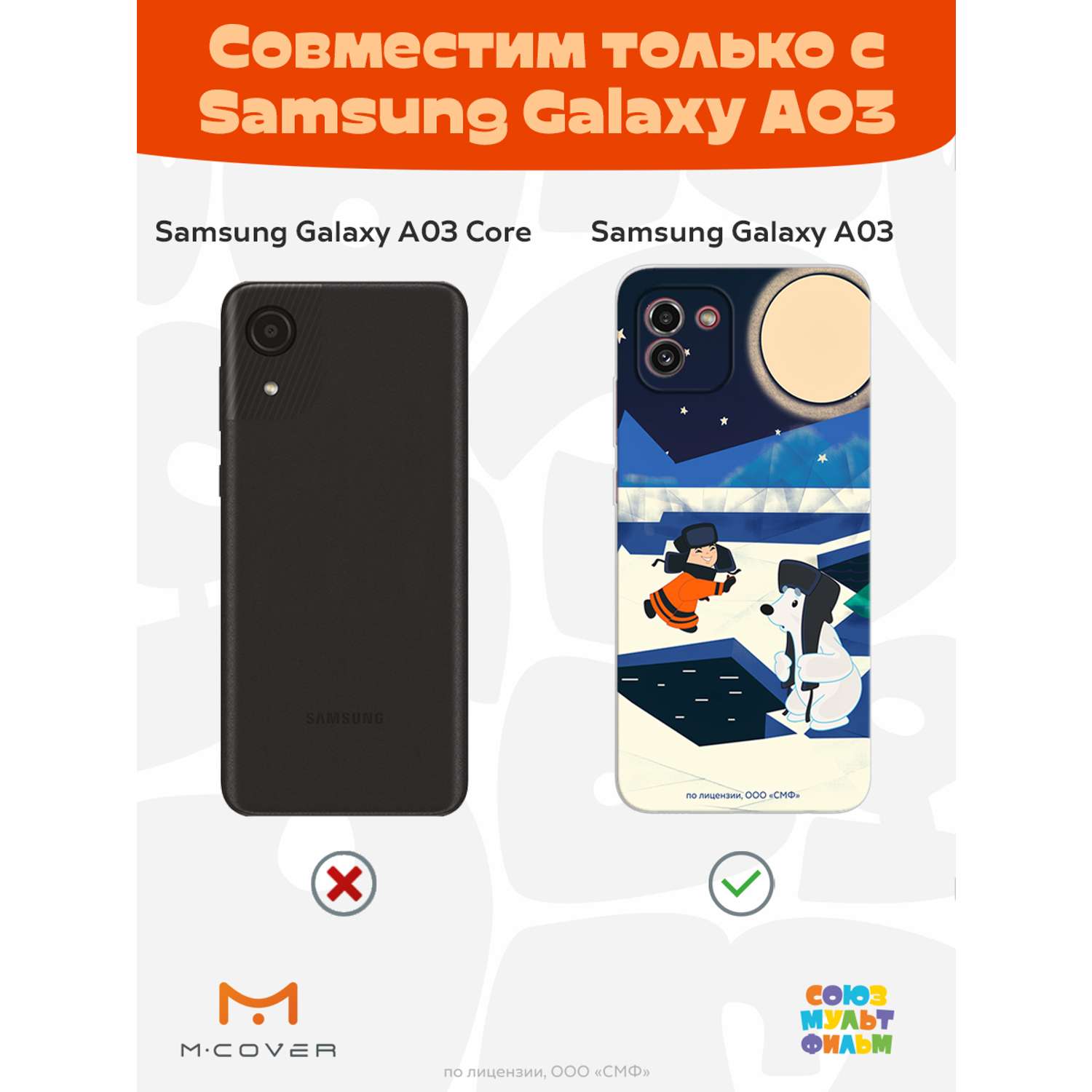 Силиконовый чехол Mcover для смартфона Samsung Galaxy A03 Союзмультфильм Подарок на память - фото 5