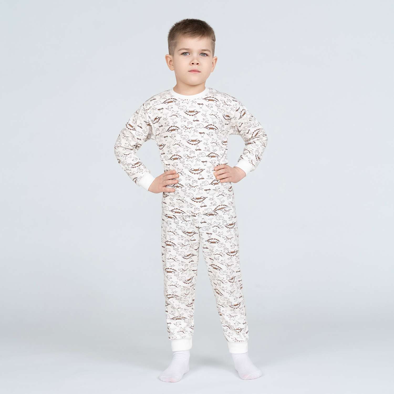 Пижама Утенок 800/1 молочный дино - фото 1
