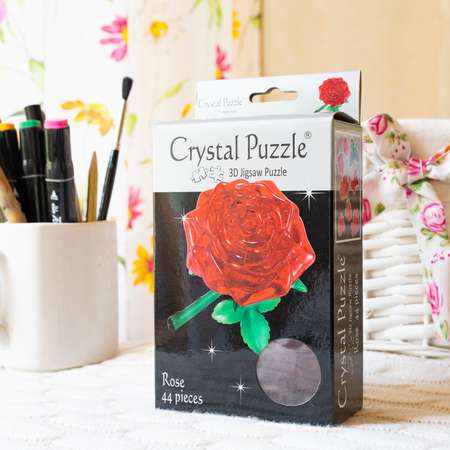 3D-пазл Crystal Puzzle IQ игра для детей кристальная Роза красная 44 детали