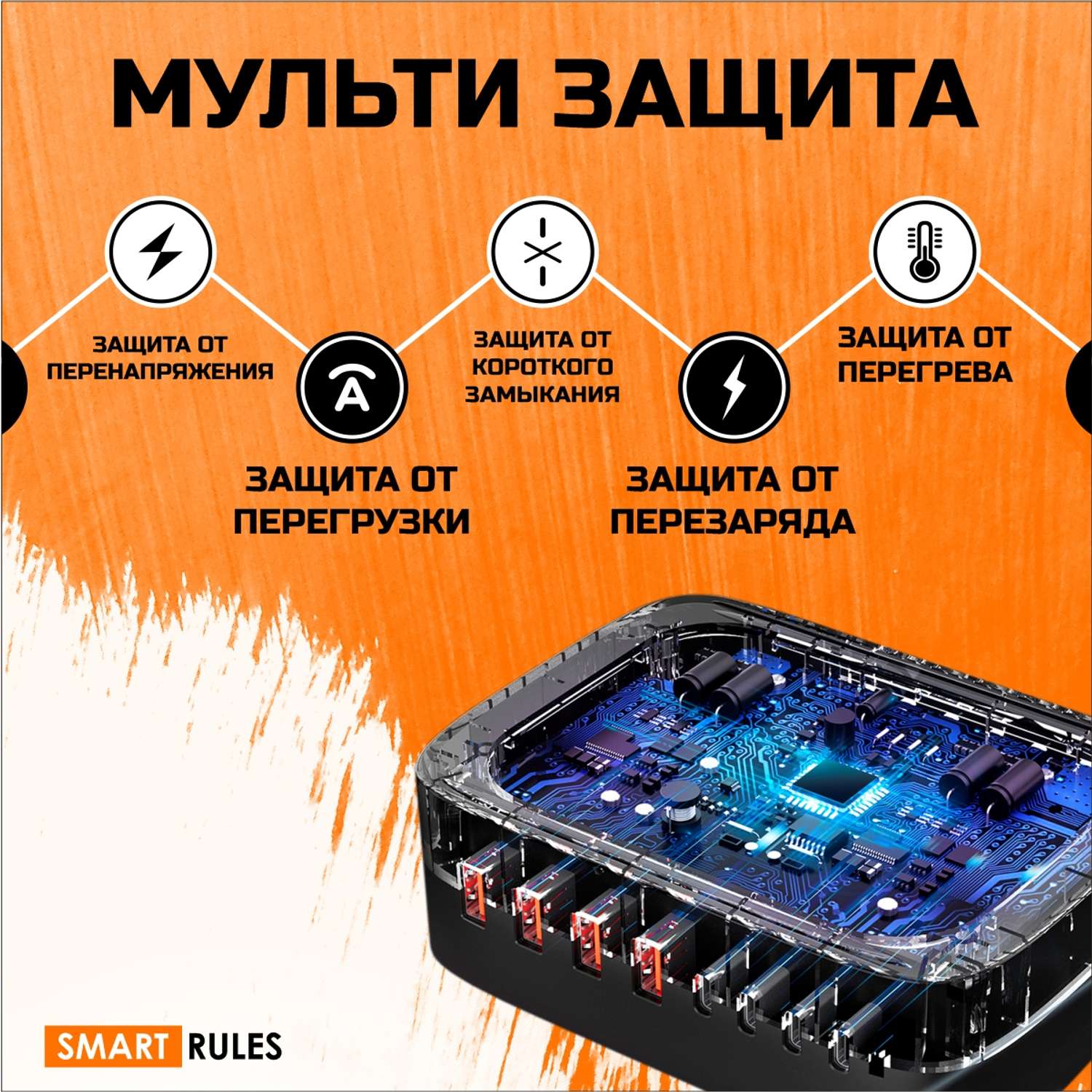 Сетевое зарядное устройство SmartRules для телефона и гаджетов 140 Вт - фото 9