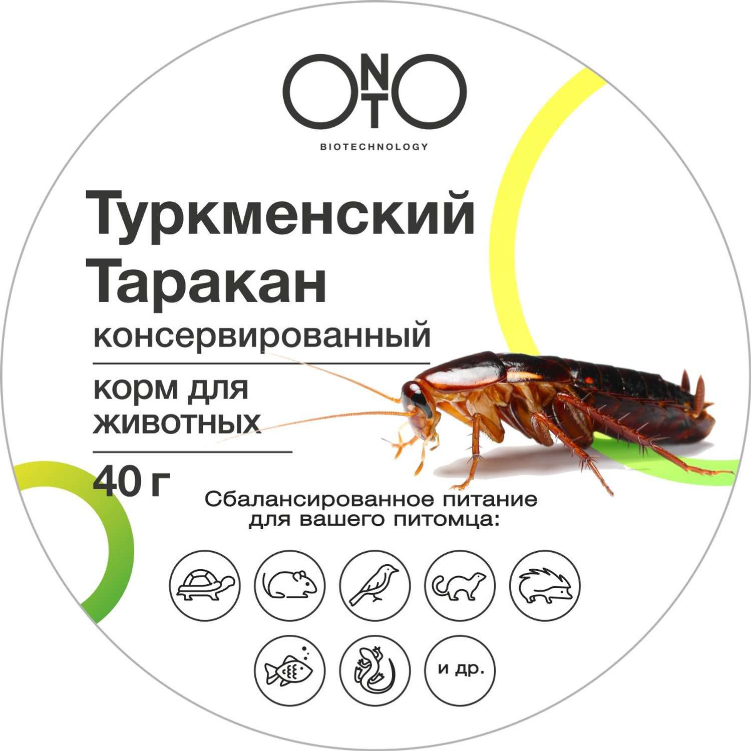 Корм для насекомоядных животных ONTO туркменский таракан консервированный 40г - фото 2