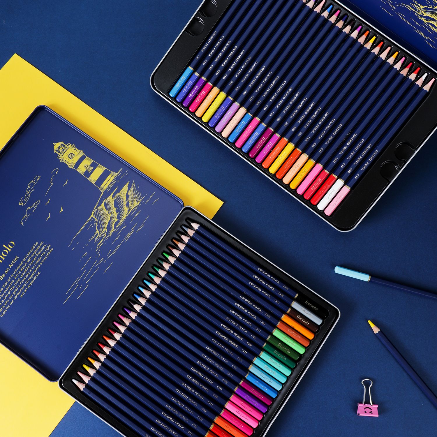 Набор цветных карандашей Finenolo 72 цвета в металлическом пенале - фото 9