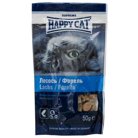 Лакомство для кошек Happy Cat Угощение лосось-форель 50г