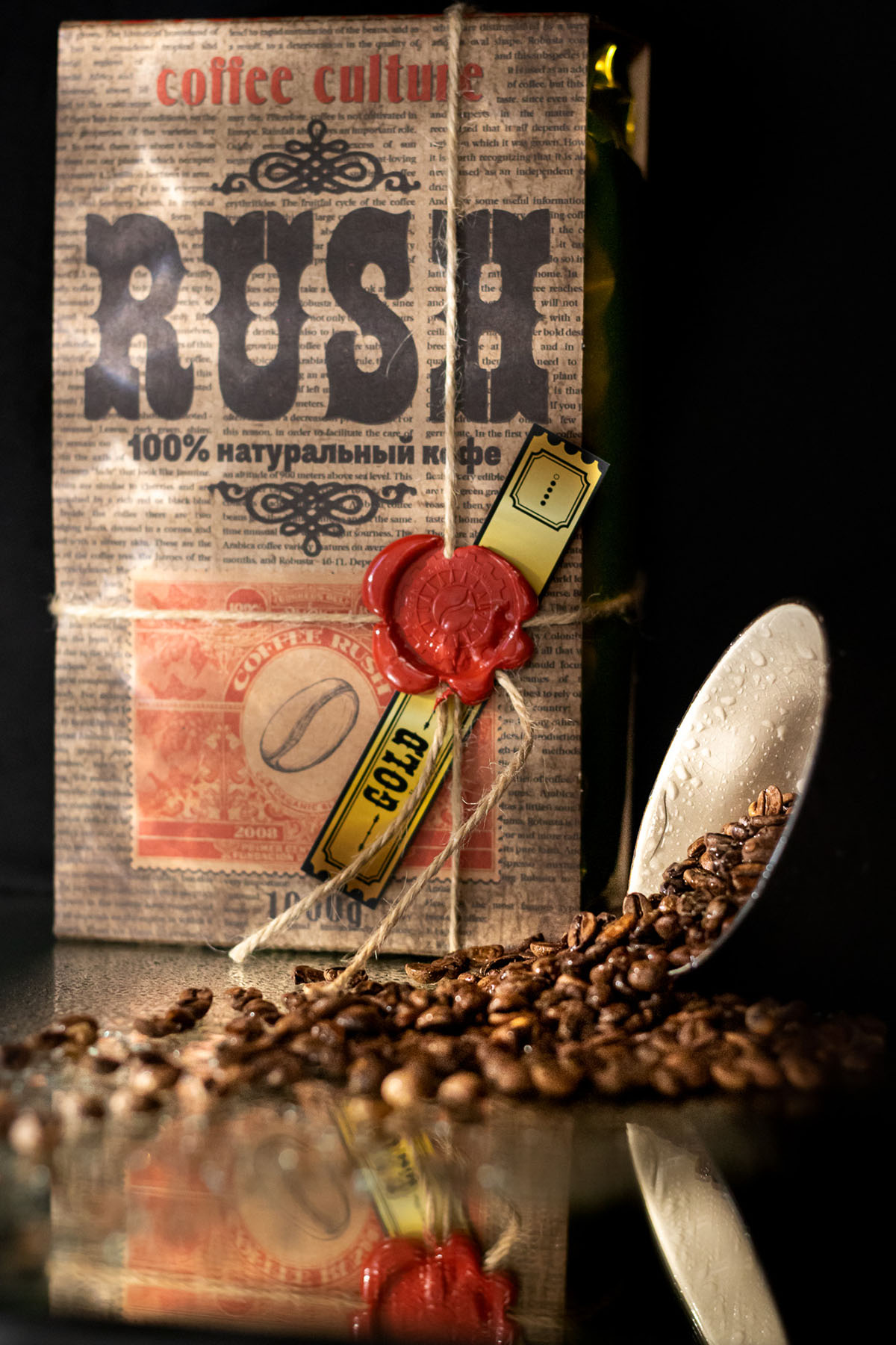 Кофе зерновой Coffee RUSH 1кг Gold Арабика 100 % - фото 3