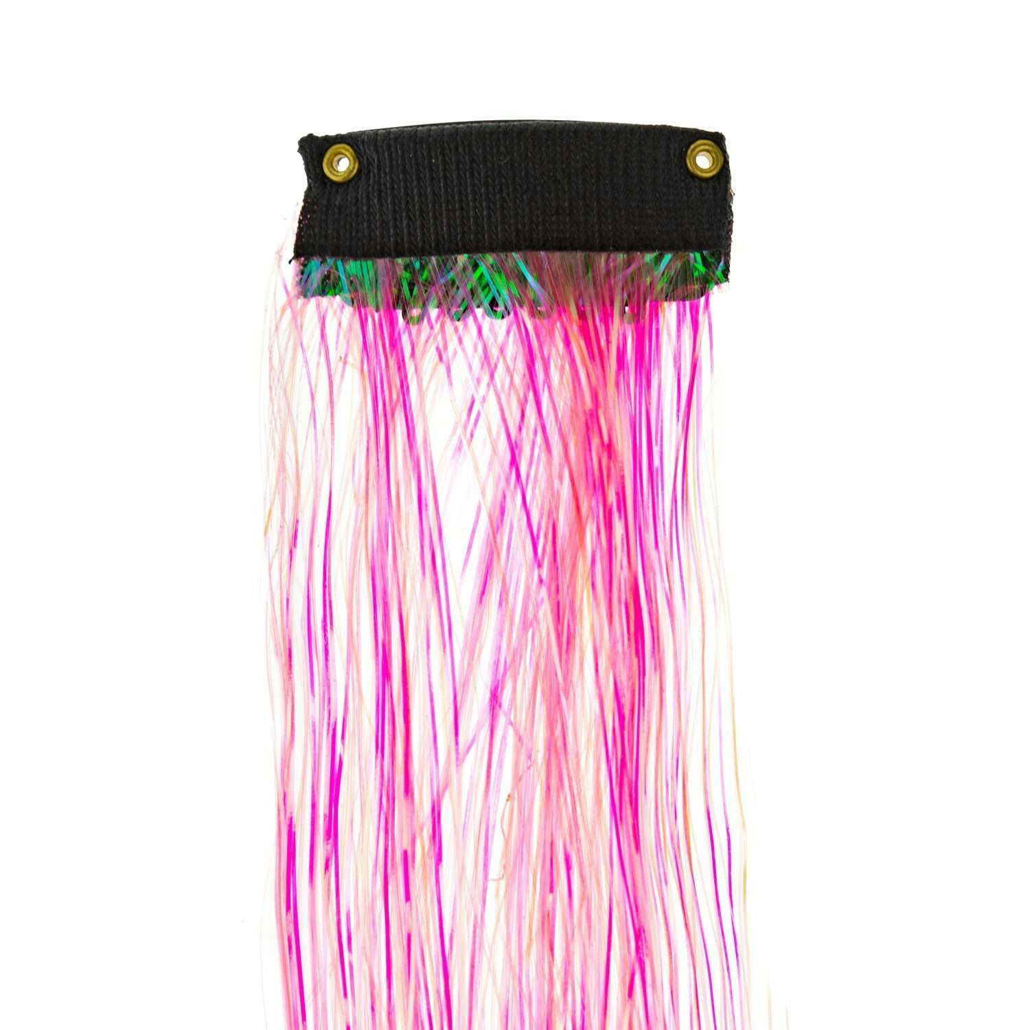 Цветные пряди для волос Lukky Fashion на заколках искусственные детские блестящие розовые 60 см аксессуары для девочек - фото 7