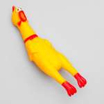 Игрушка для собак Пижон «Курица» с пищалкой 16.5 см жёлтая