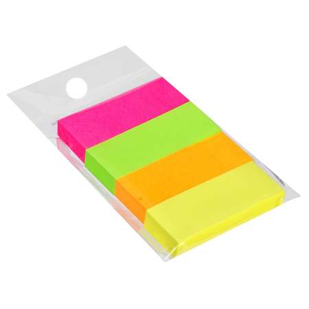 Блок-закладка Calligrata с клеевым краем бумажные 4 цвета 80 листов Neon