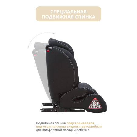 Автокресло JOVOLA MyWay ISOFIX группа 1+2+3 (9-36 кг) черный-серый