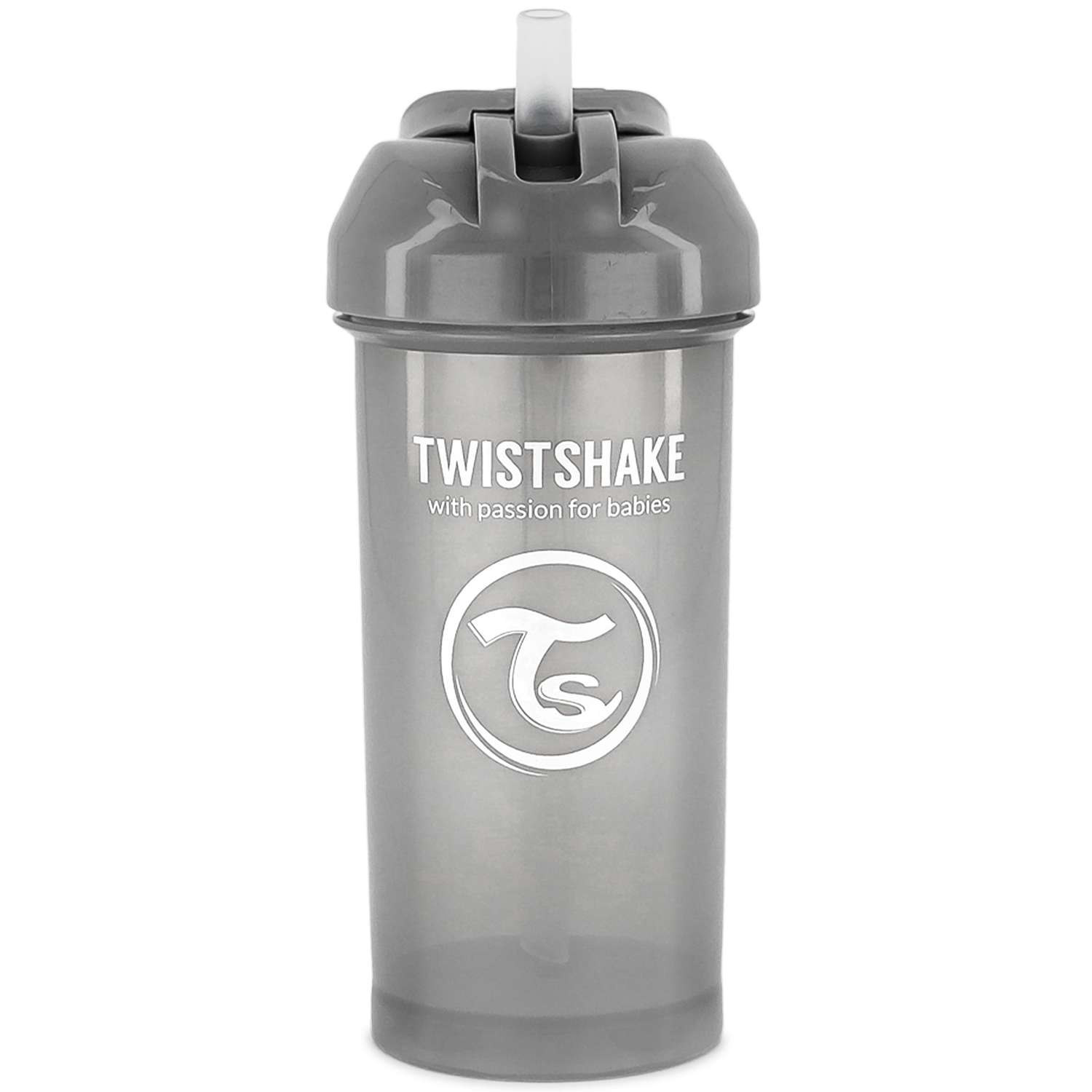 Поильник-непроливайка Twistshake с трубочкой Пастельный серый 360 мл 6 мес+ - фото 1