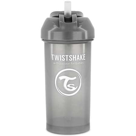 Поильник-непроливайка Twistshake с трубочкой Пастельный серый 360 мл 6 мес+