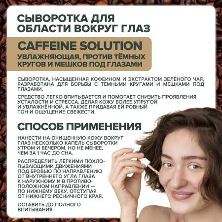 Сыворотка для кожи вокруг глаз Green Mama против темных кругов caffeine solution увлажняющая 30 мл