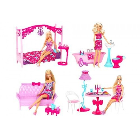 Кукла Barbie Barbie и полный комплект мебели в ассортименте