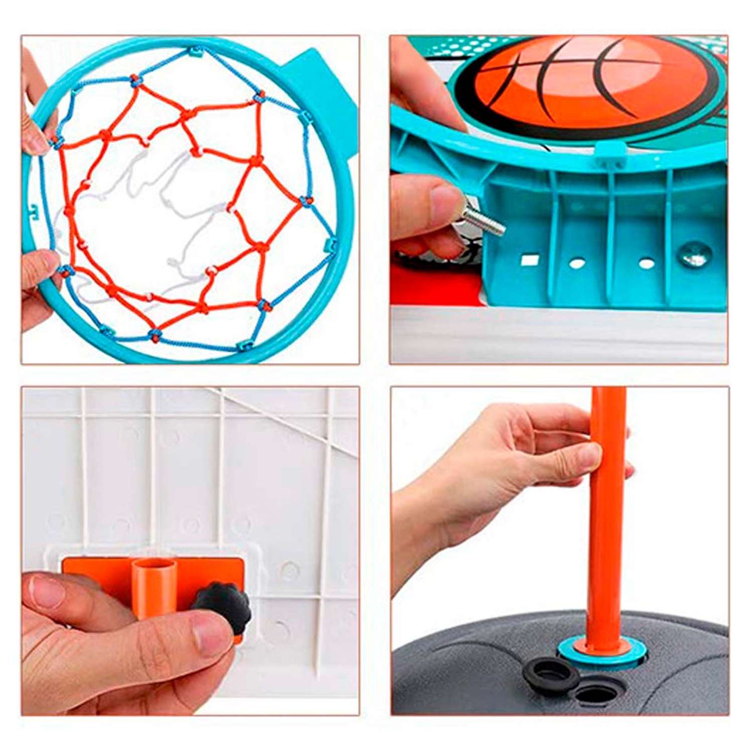 Спортивный игровой набор WiMI детское баскетбольное кольцо с сеткой щитом и стойкой - фото 2