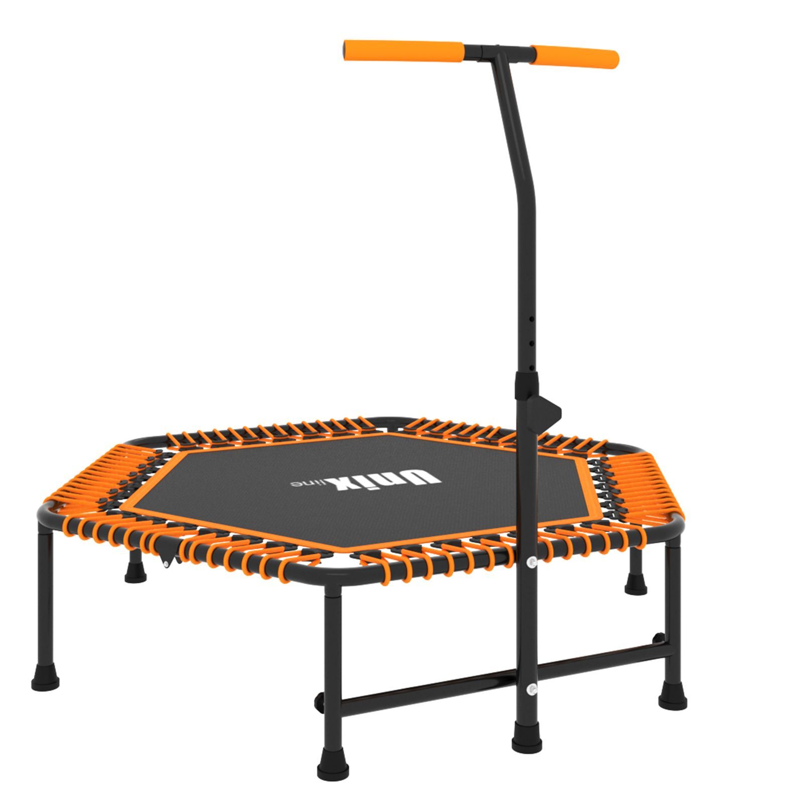 Батут спортивный с ручкой UNIX line Fitness Orange диаметр 130 см до 130 кг фитнес батут - фото 7