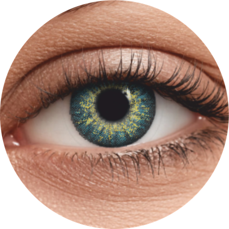 Цветные контактные линзы OKVision Fusion monthly R 8.6 -4.50 цвет Azure 2 шт 1 месяц