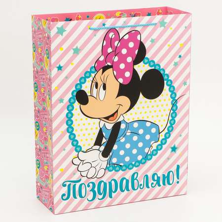 Пакет подарочный Disney «Поздравляю!» Минни Маус
