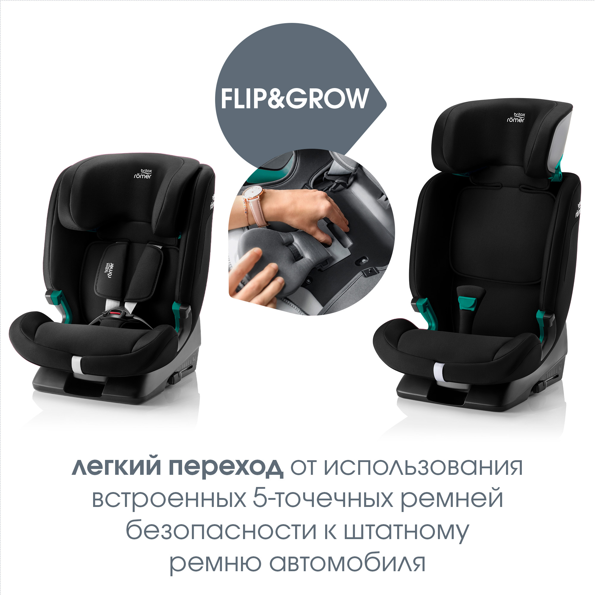 Автокресло Britax Roemer Evolvafix Space Black - фото 9