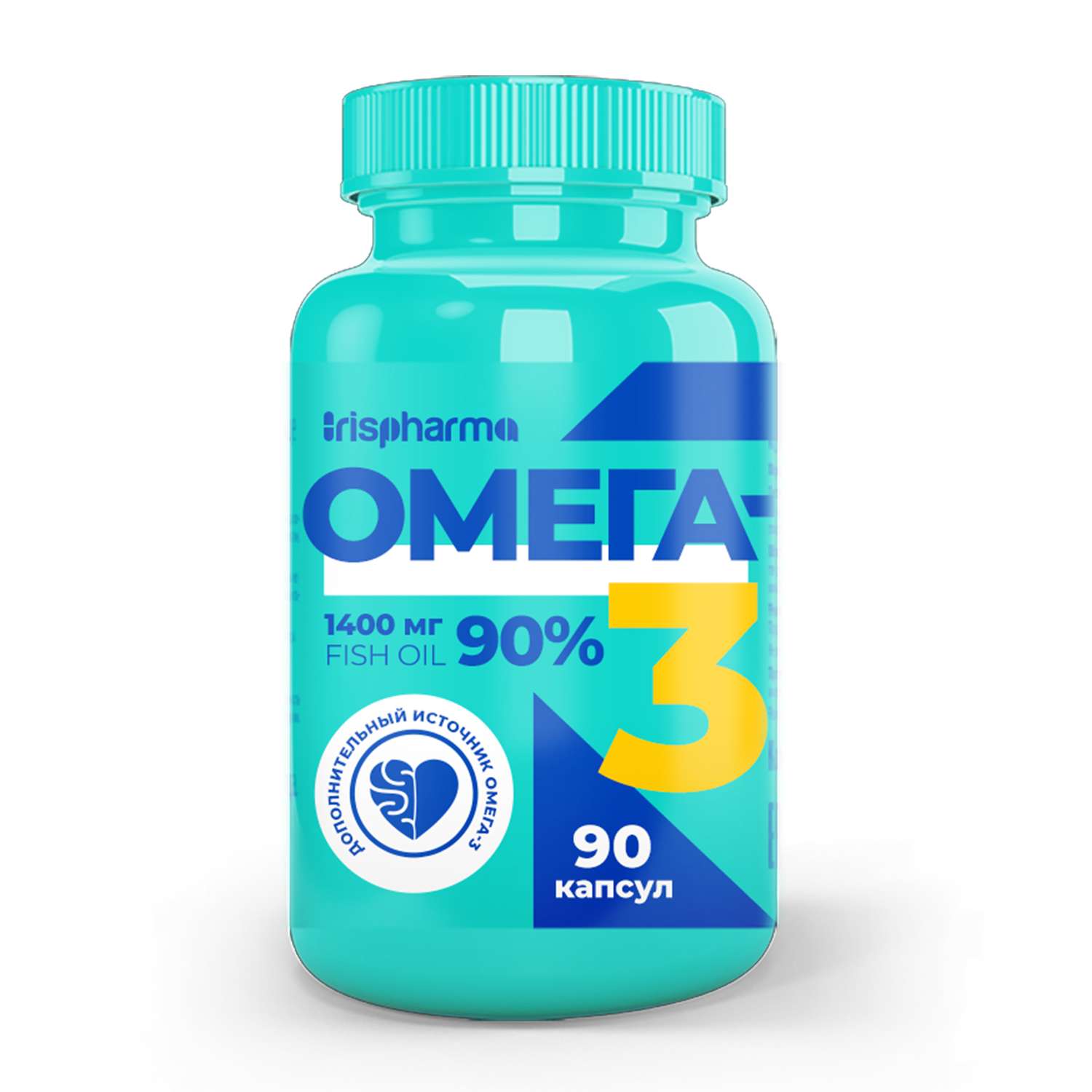 Биологически активная добавка IRISPHARMA Омега-3 90% 1400 мг 90 капсул - фото 1