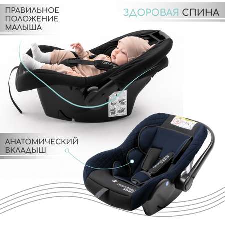 Автокресло детское Amarobaby Baby comfort группа 0+ синий