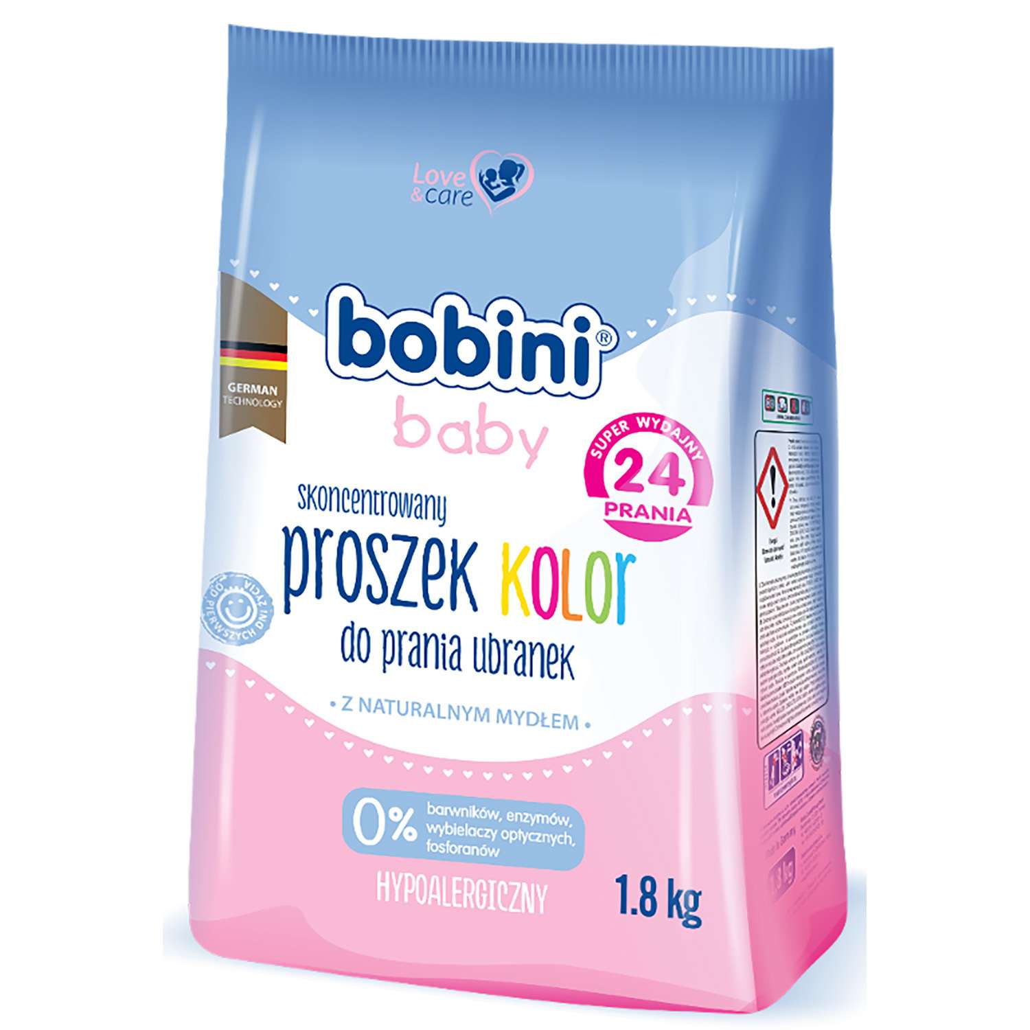 Порошок стиральный BOBINI для цветного белья 1800г с 0месяцев 500001719 - фото 1