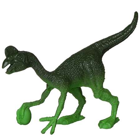 Игровой набор Динозавры Junfa 1 Большой зеленый 2 маленьких Детали для сборки 2 пальмы Свет Звук