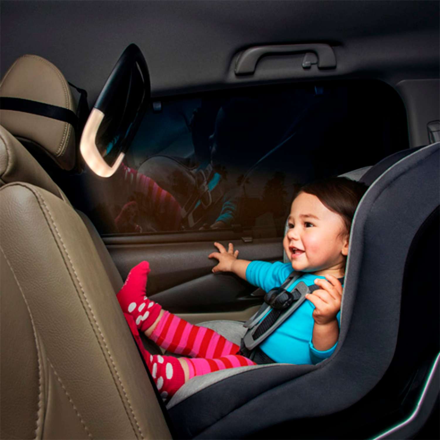 Зеркало контроля в автомобиле Munchkin Night Light Baby In Sight Pivot Mirror - фото 11