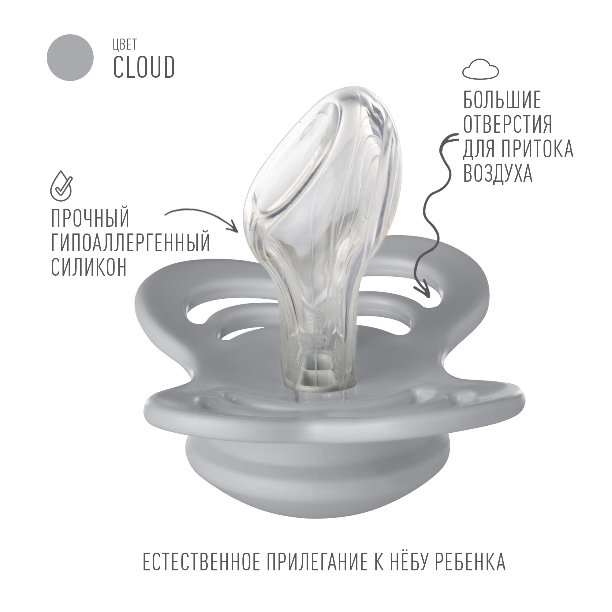 Соска-пустышка BIBS Couture Silicone Cloud 6+ месяцев - фото 2