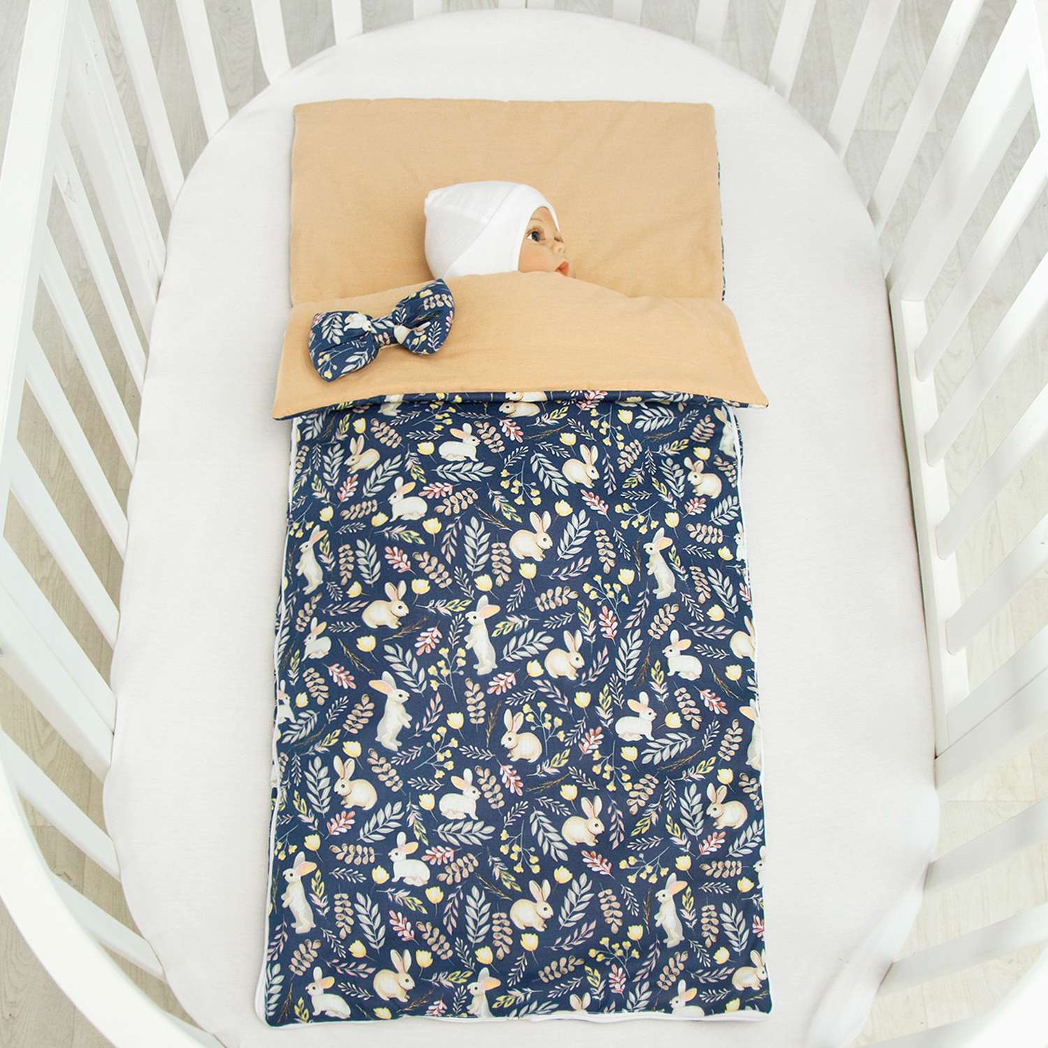 Спальный мешок AmaroBaby детский Magic Sleep Зайчики синий - фото 2