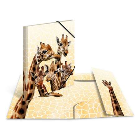 Папка для документов HERMA пластик матовая А4 на резинке Жирафы 19957