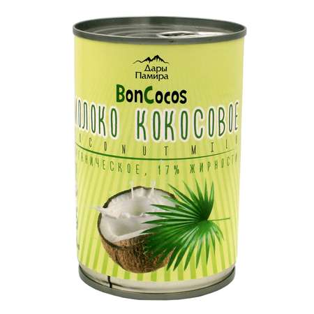 Молоко Дары Памира Boncocos Organic кокосовое 17% 400мл