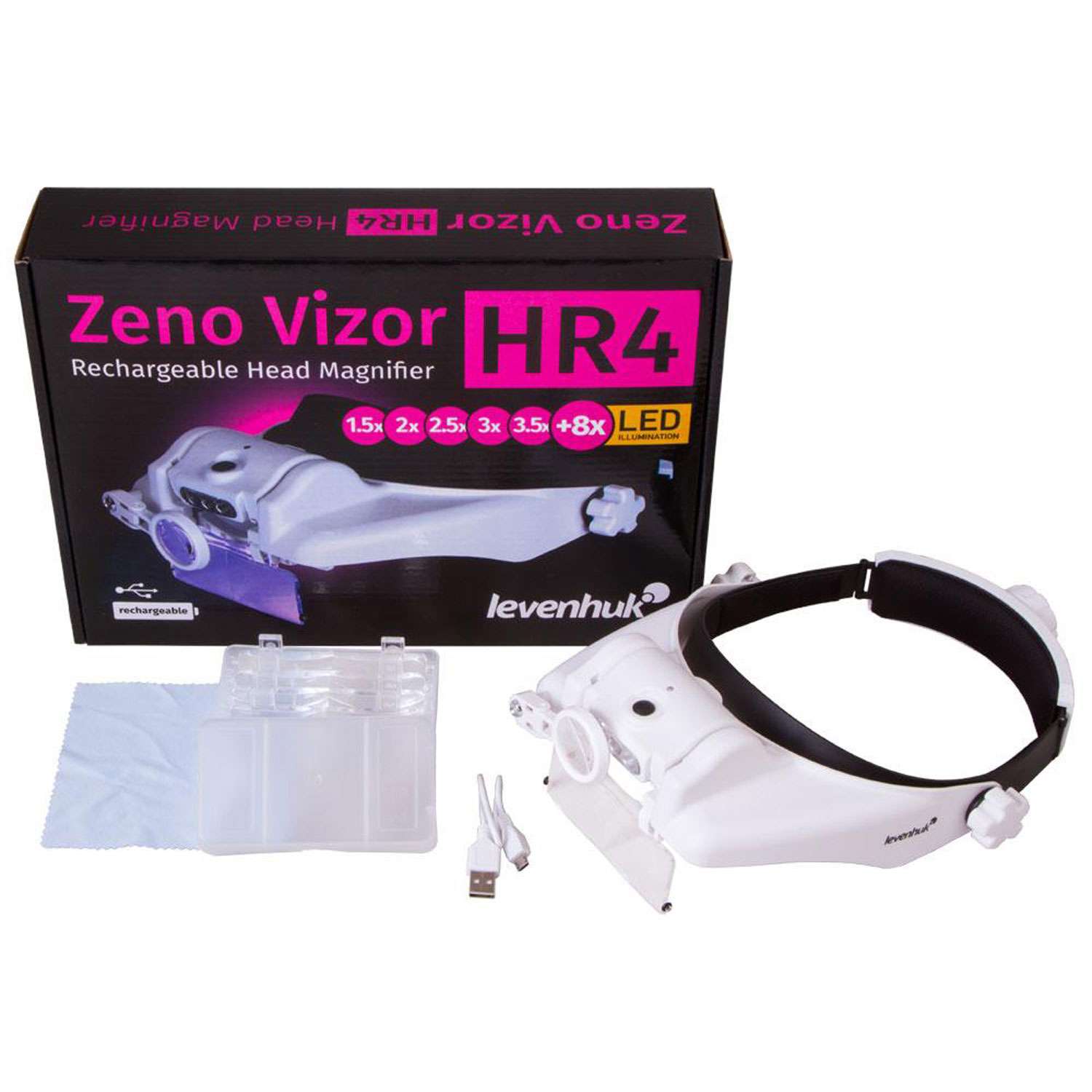 Лупа налобная Levenhuk Zeno Vizor HR4 с аккумулятором - фото 2