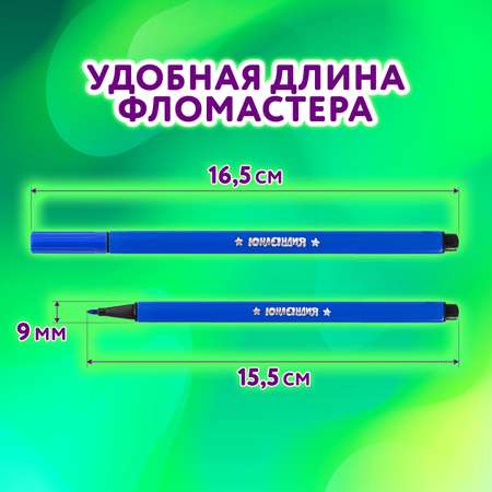 Фломастеры Юнландия для рисования для детей набор 12 цветов