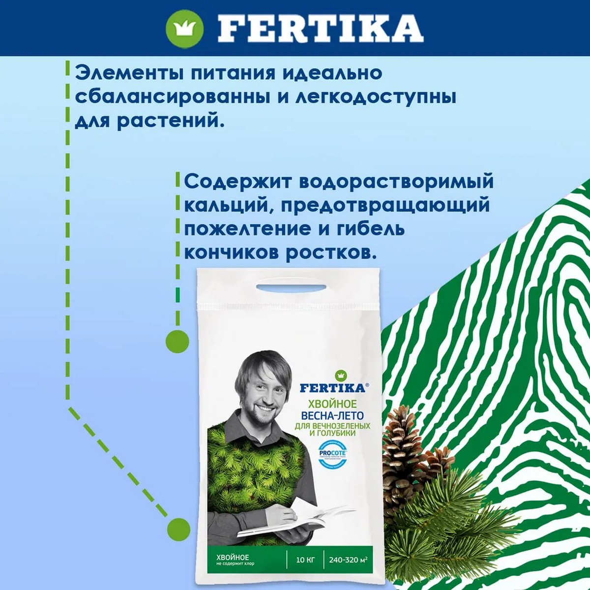 Минеральное удобрение FERTIKA хвойное для вечнозеленых и голубики Весна–Лето 10кг - фото 4