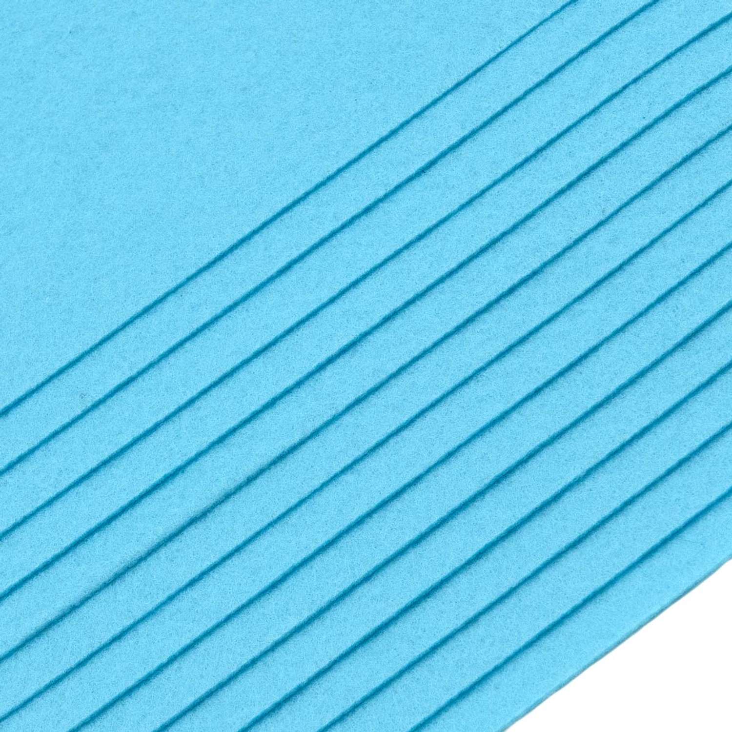 Фетр Astra Craft Листовой жесткий толщина 1 мм размер 20 на 30 см 12шт цвет голубой - фото 2