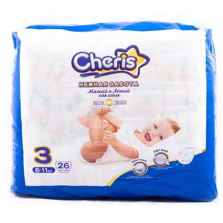 Подгузники для детей Cheris Бумажные 6-11 кг 26 шт CH6850