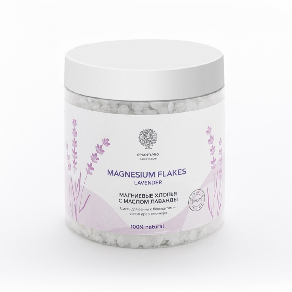 Соль для ванны Salt of the Earth Магниевые хлопья с маслом лаванды Magnesium flakes Lavender 400г - фото 1