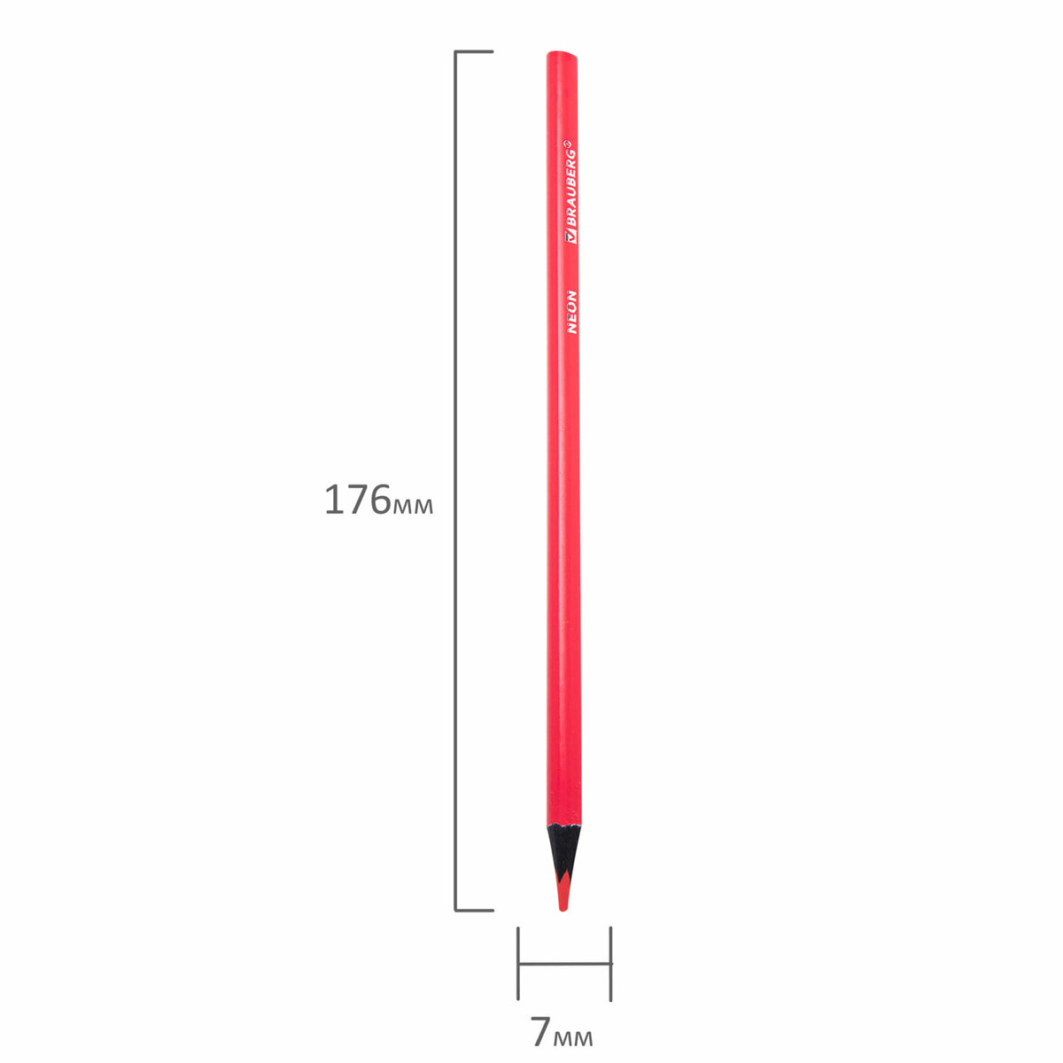 Карандаши цветные Brauberg деревянные для рисования 12 неоновых цветов - фото 12
