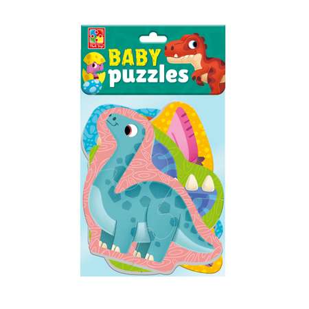 Набор пазлов Vladi Toys мягкие Baby puzzle Динозавры 4 картинки 12 элементов