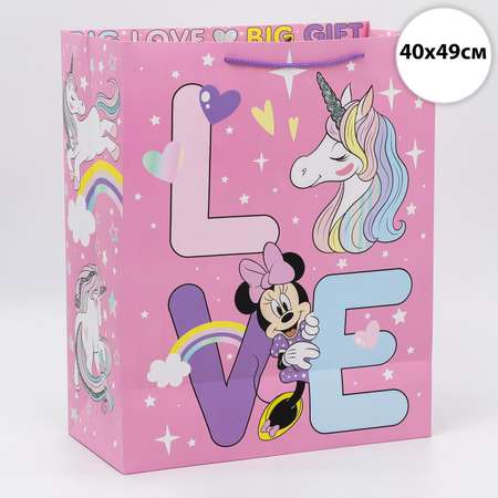 Пакет подарочный Disney «Love» Единорог. Минни Маус