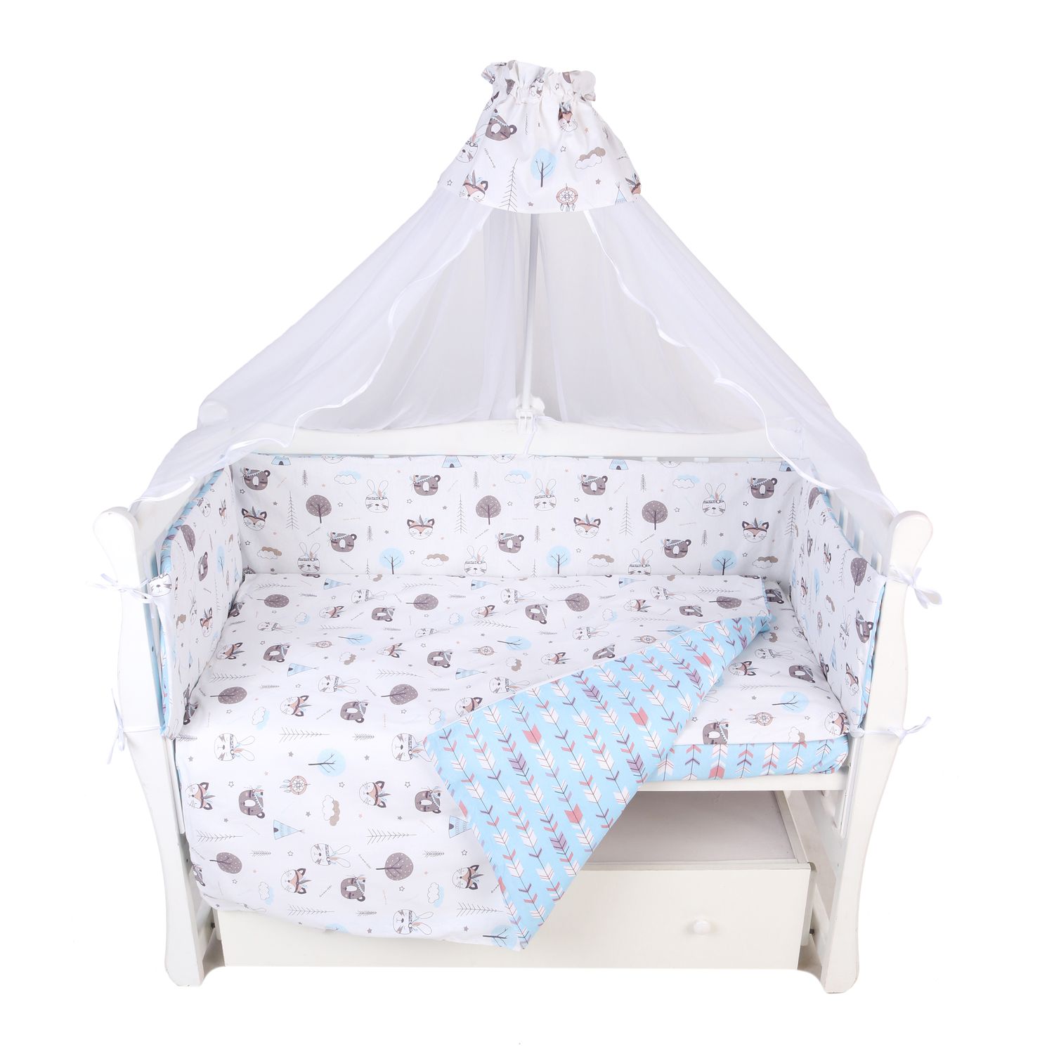 Комплект постельного белья Amarobaby Индейцы 7предметов AMARO-3007-In - фото 1