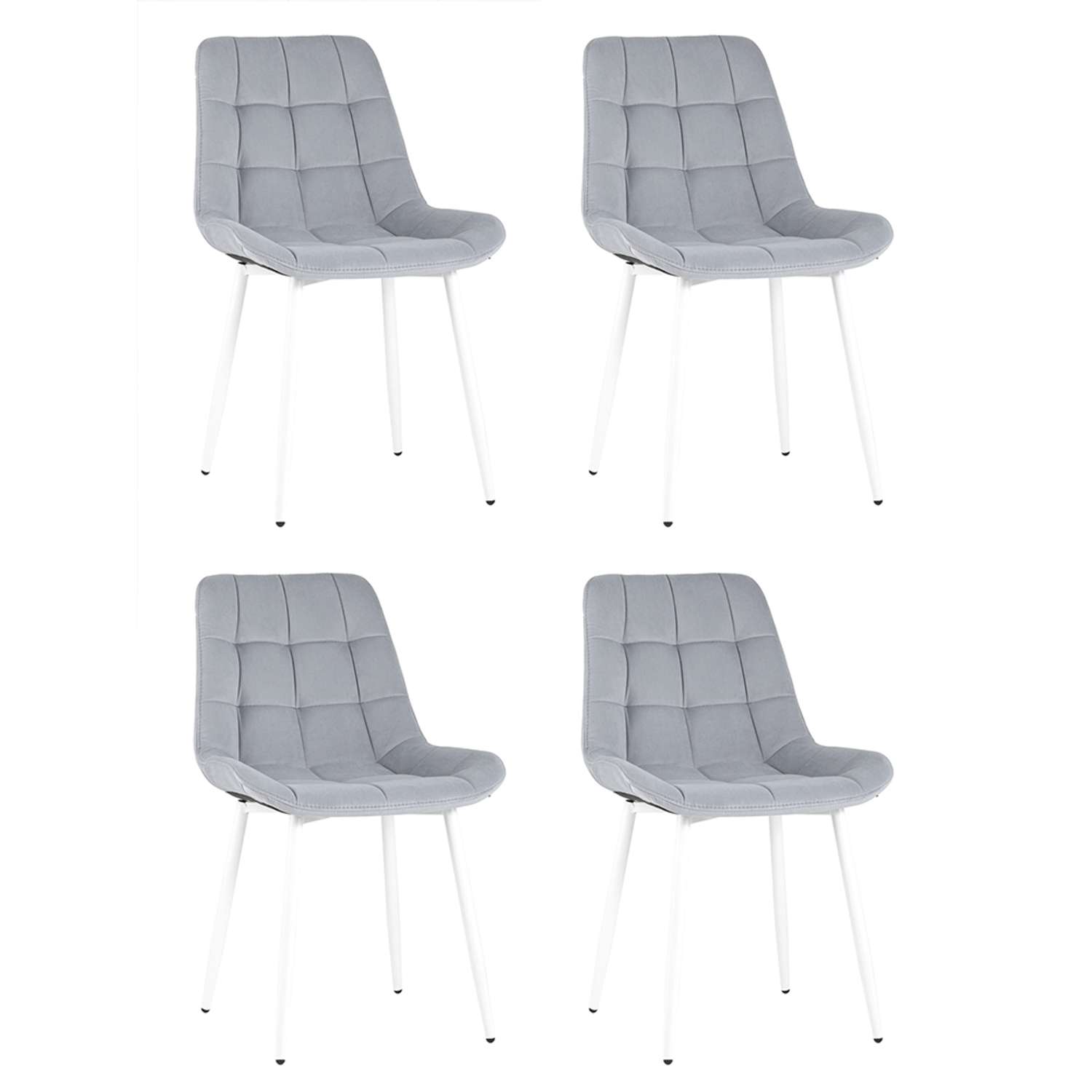 Комплект стульев Stool Group для кухни 4 шт Флекс светло-серый белые ножки - фото 1